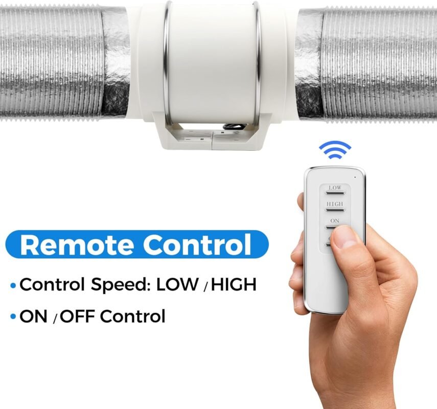 8 Inch Inline Exhaust Fan with Remote Control