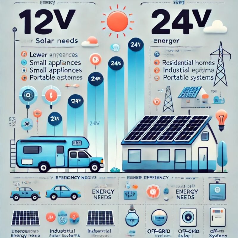 Pros and cons of 24V solar panels, 24V solar panels, High-efficiency solar systems, 24V vs. 12V solar panels, Benefits of 24V solar panels for off-grid living, Maintenance tips for 24V solar systems