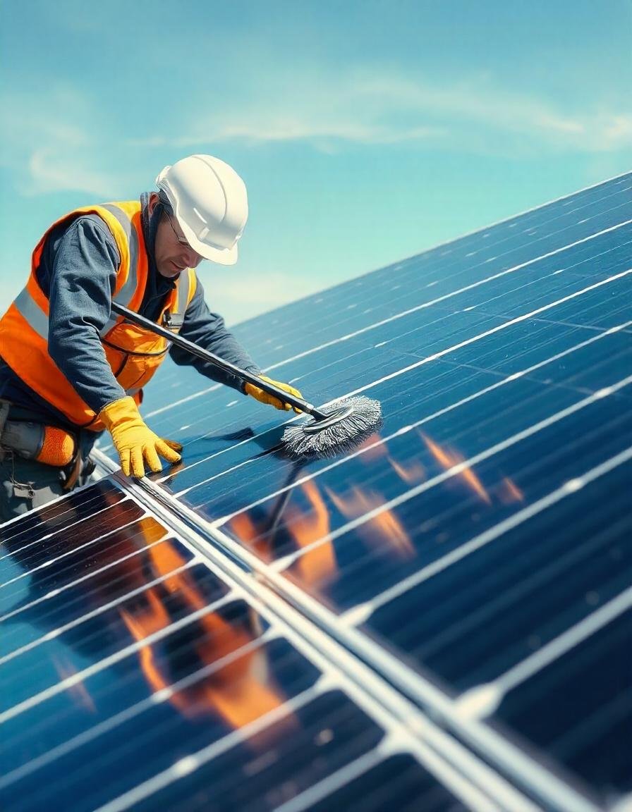 Solar panel maintenance, clean solar panels, solar panel efficiency, maintaining solar panels, solar panel care tips