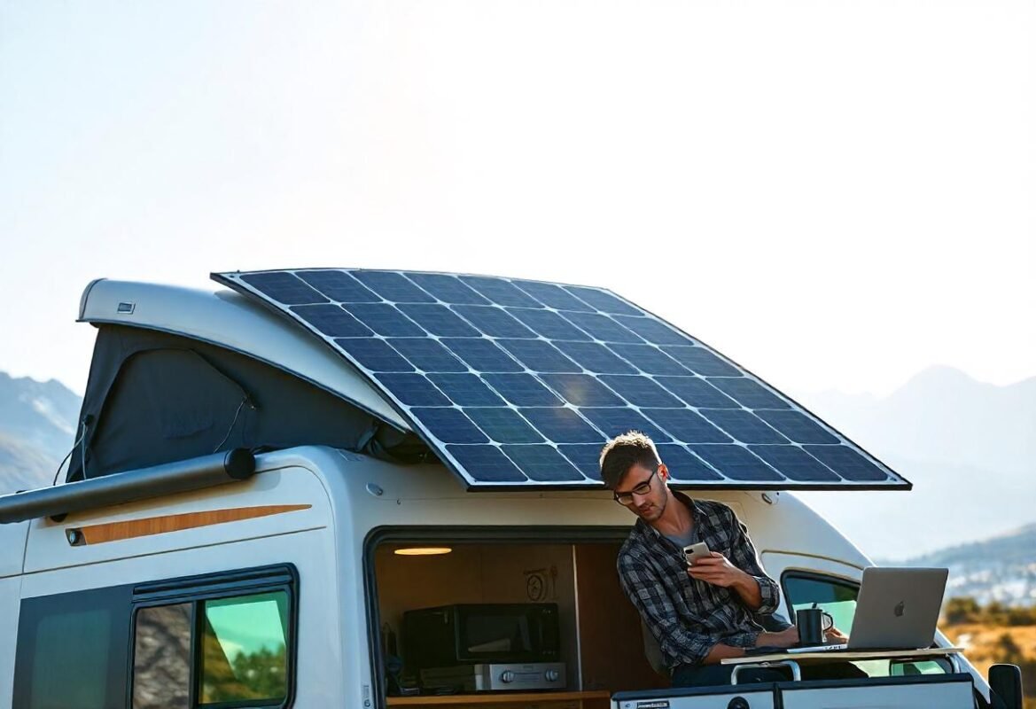 Flexible solar panels, portable solar panels for camping, RV solar panels, VoltSet solar panels, eco-friendly energy solutions