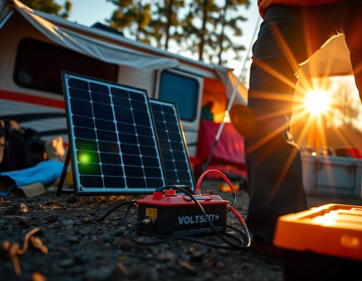 Voltset 20W 12V Solar Battery Charger, portable Voltset 20W charger, Eco-Friendly Power Source