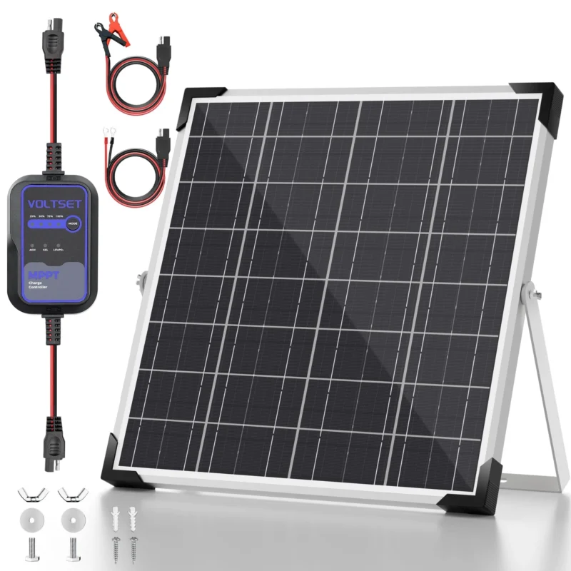 VoltSet 20W 12V Solar Panel Kit with MPPT Controller