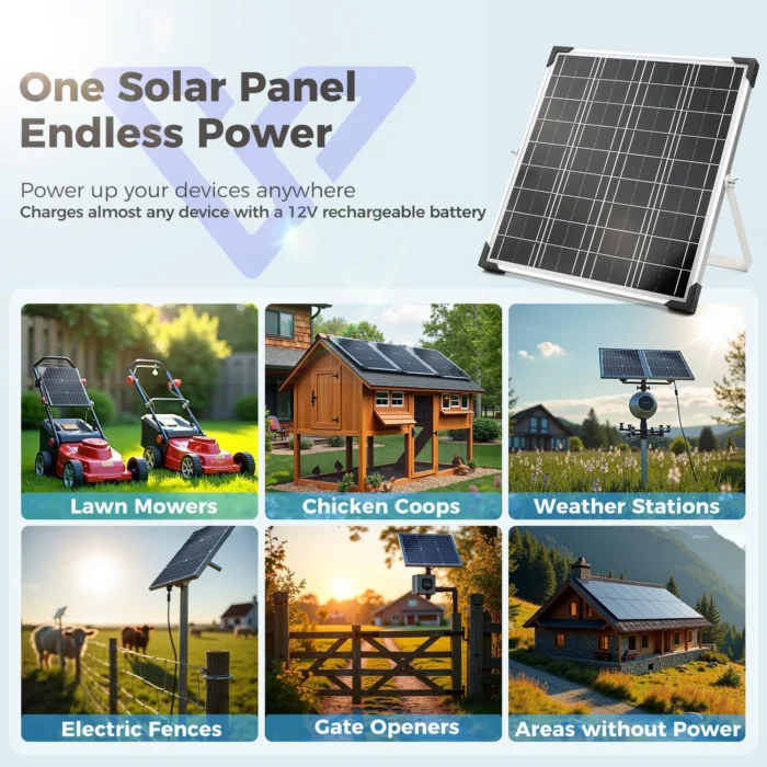 VoltSet 20W 12V Solar Panel Kit with MPPT Controller_ready to use