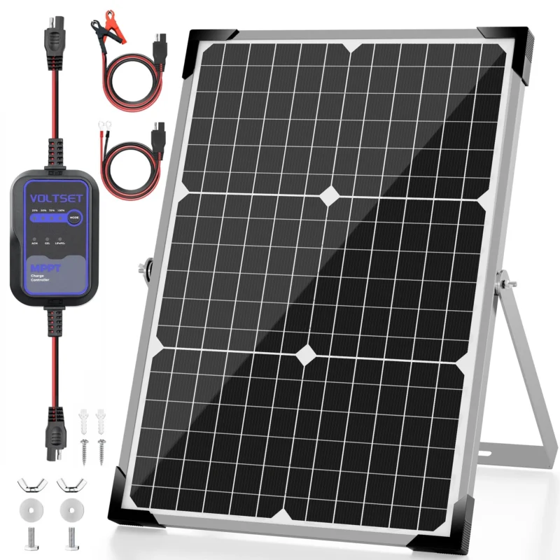VoltSet 30W 12V Solar Panel Kit with MPPT Controller