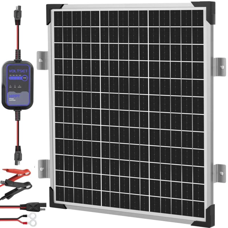 VoltSet 50W 12V Solar Panel Kit with MPPT Controller