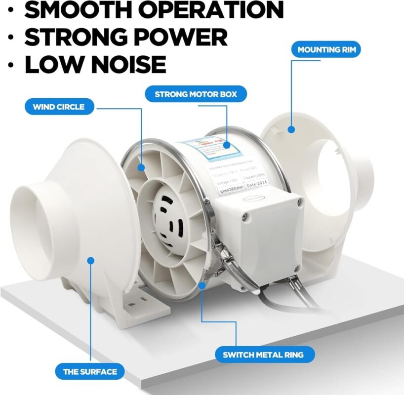 Voltset 4 inch dust fan_smooth operation_low noise