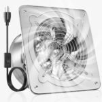 Voltset 10-Inch Industrial Exhaust Fan, 988 CFM Vent Fan for Garage with Power Cord Plug-in & Switch, Powerful Shop Ventilation, Fume Extractor Fan for Greenhouse Shed Smoking house, Silver