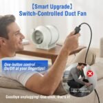 Voltset Inline Duct Fan: 4 Inch Exhaust Fan with On/Off Switch, Quiet Vent Fan for 3D Printer, High Efficiency Ventilation Fan for Laser Cutter, Attic, Hydroponics, Bathroom. - Image 8