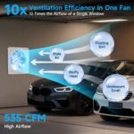 Voltset 10-Inch Industrial Exhaust Fan, 988 CFM Vent Fan for Garage with Power Cord Plug-in & Switch, Powerful Shop Ventilation, Fume Extractor Fan for Greenhouse Shed Smoking house, Silver - Image 7