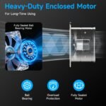 Voltset 10-Inch Industrial Exhaust Fan, 988 CFM Vent Fan for Garage with Power Cord Plug-in & Switch, Powerful Shop Ventilation, Fume Extractor Fan for Greenhouse Shed Smoking house, Silver - Image 5