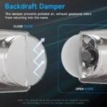 Voltset 10-Inch Industrial Exhaust Fan, 988 CFM Vent Fan for Garage with Power Cord Plug-in & Switch, Powerful Shop Ventilation, Fume Extractor Fan for Greenhouse Shed Smoking house, Silver - Image 4