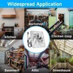 Voltset 10-Inch Industrial Exhaust Fan, 988 CFM Vent Fan for Garage with Power Cord Plug-in & Switch, Powerful Shop Ventilation, Fume Extractor Fan for Greenhouse Shed Smoking house, Silver - Image 2